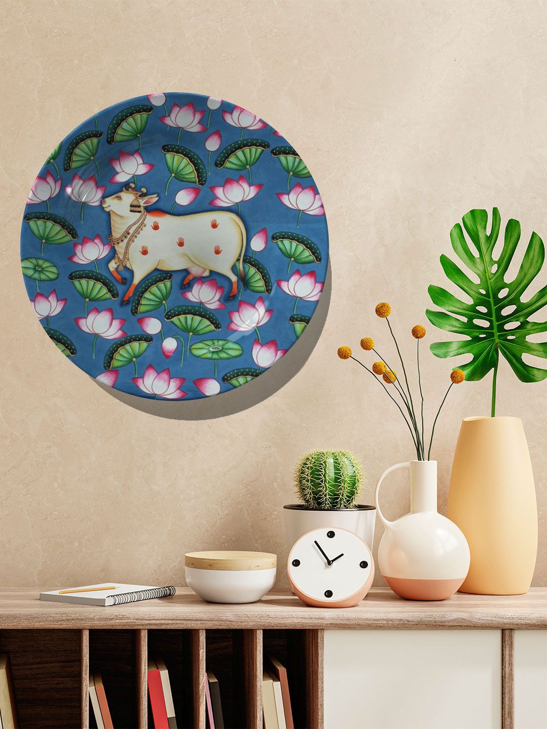 ARTSPACE Blue Cow Dancing Wall Decor Price in India