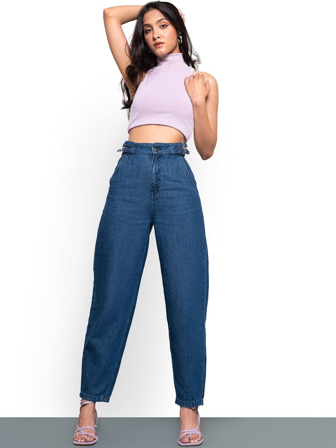 FREAKINS Women Blue Relaxed Fit High-Rise Jeans Price in India