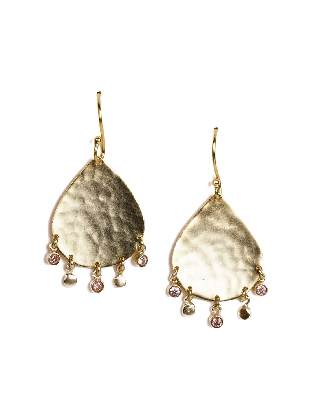 STILSKII Gold-Toned Contemporary Drop Earrings Price in India