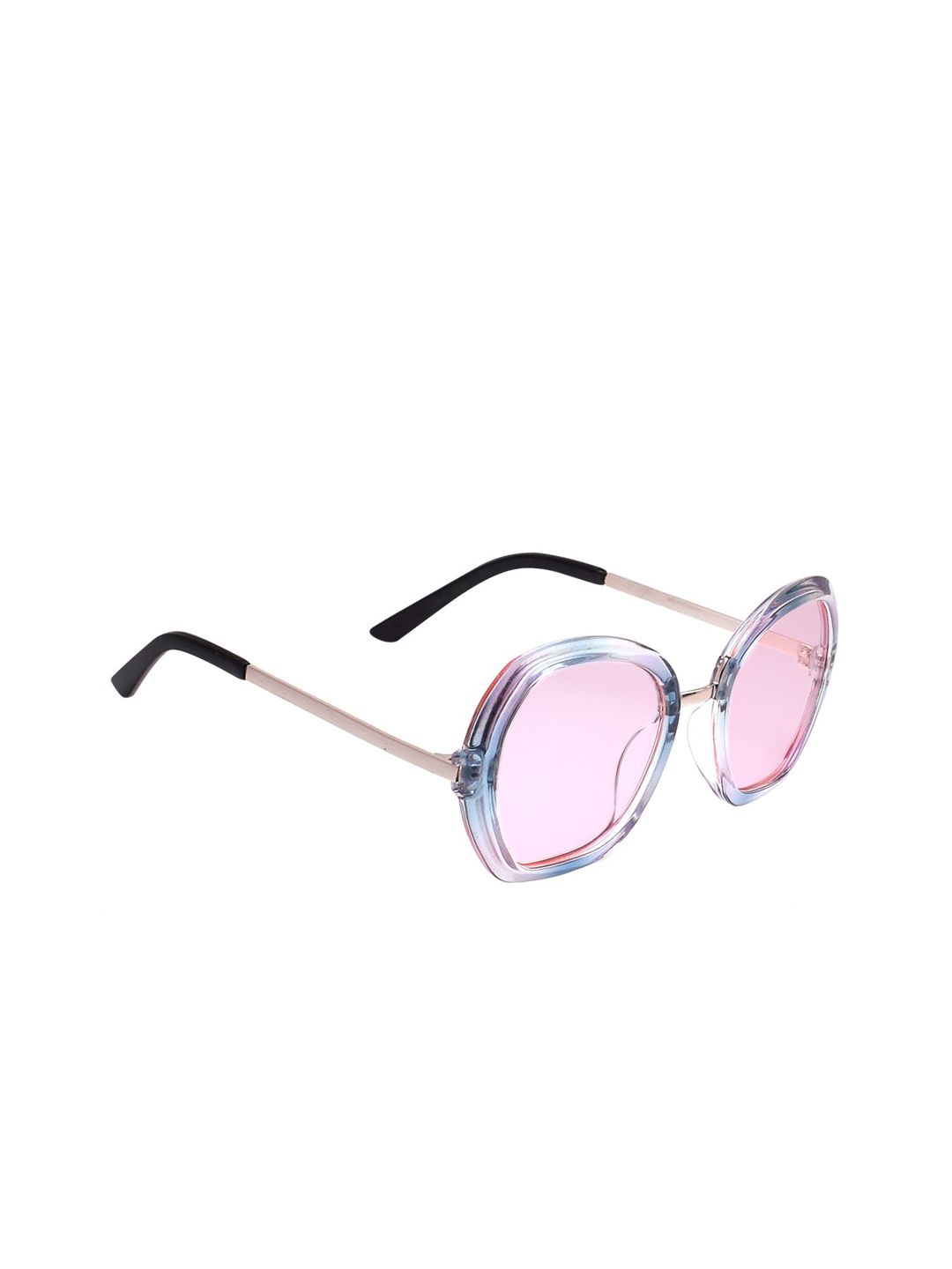 Peter Jones Eyewear Women Pink Lens & Blue Butterfly Sunglasses with UV Protected Lens Price in India