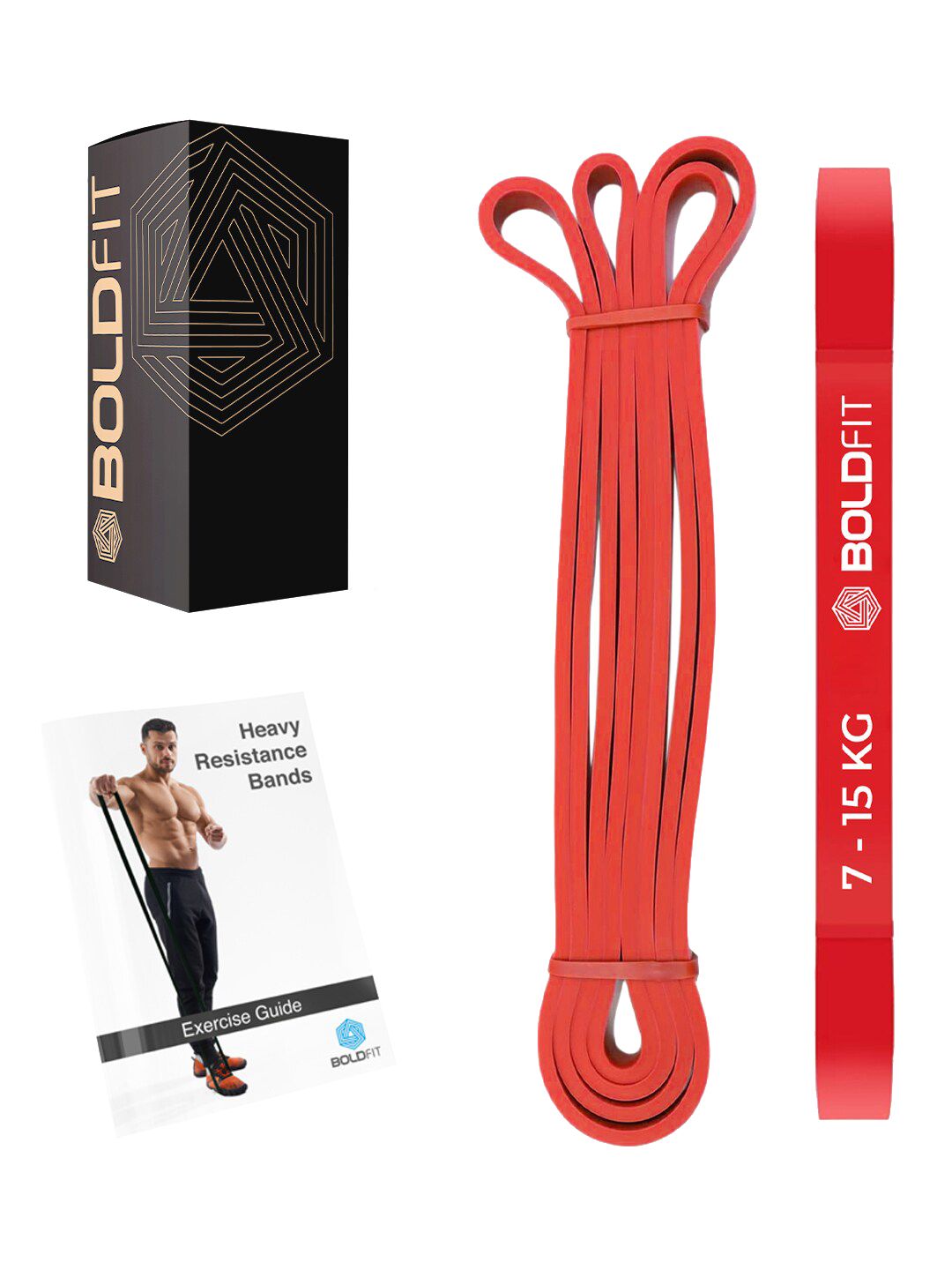 BOLDFIT Unisex Red Heavy Resistance Band Sports Accessories Price in India
