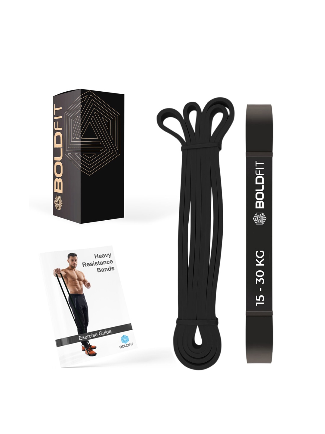 BOLDFIT Unisex Black Heavy Resistance Band Sports Accessories Price in India