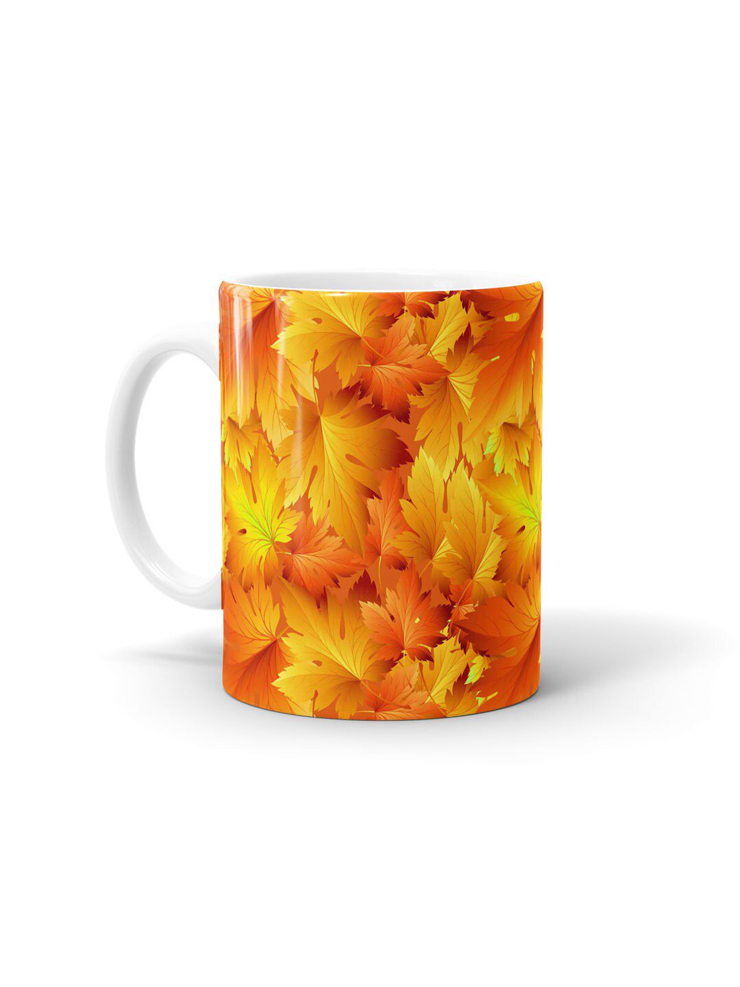 macmerise Orange & Yellow Printed Ceramic Glossy Mug Price in India