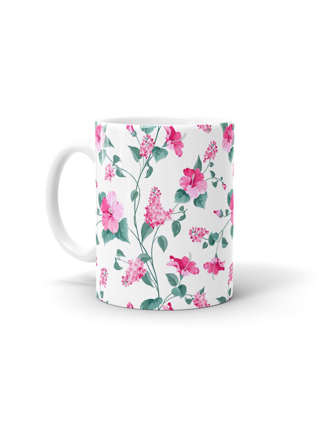 macmerise White & Pink Printed Ceramic Glossy Mug Price in India