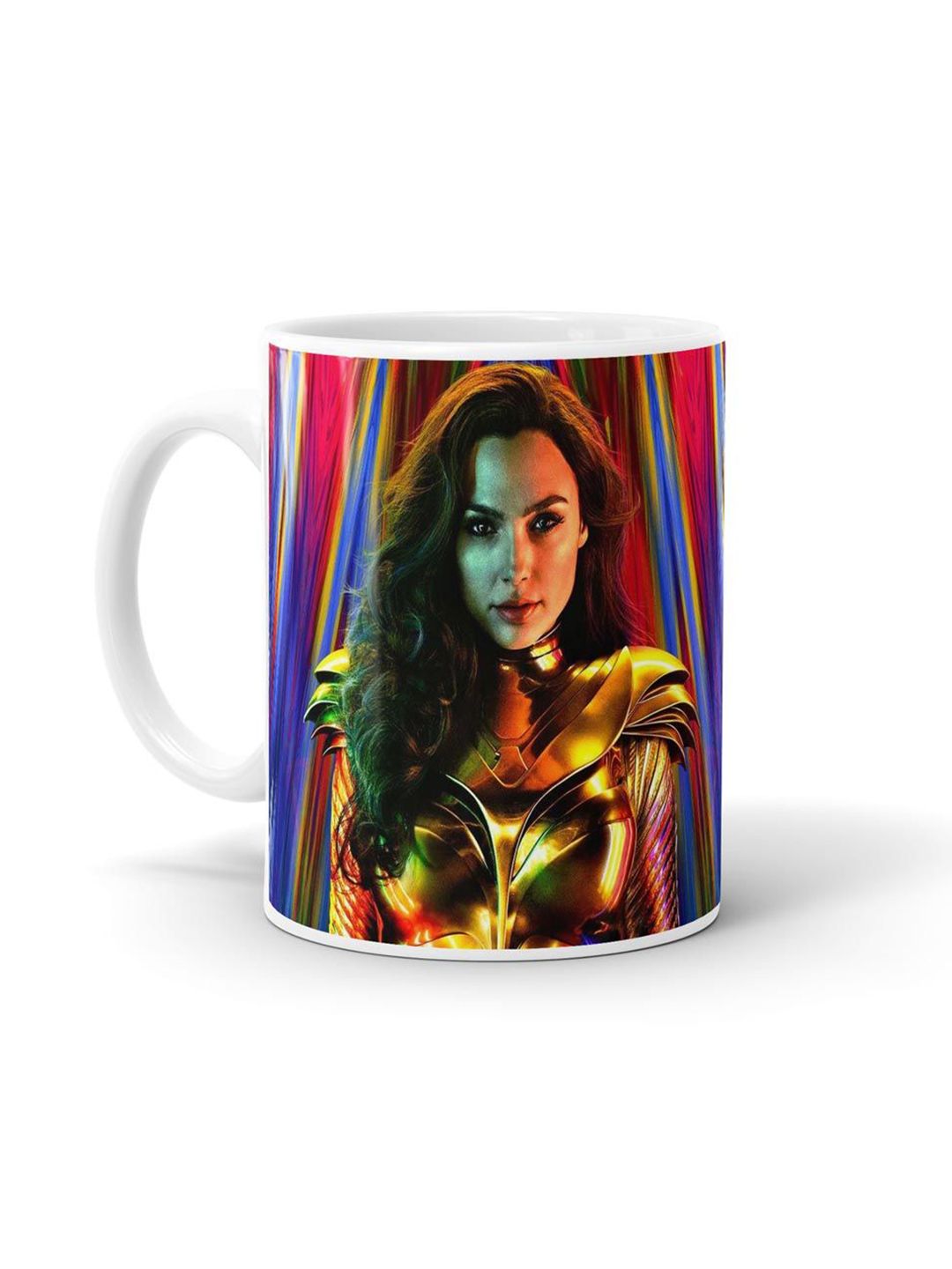 macmerise Yellow & Red Vigorous Wonder Woman Printed Ceramic Glossy Mug Price in India