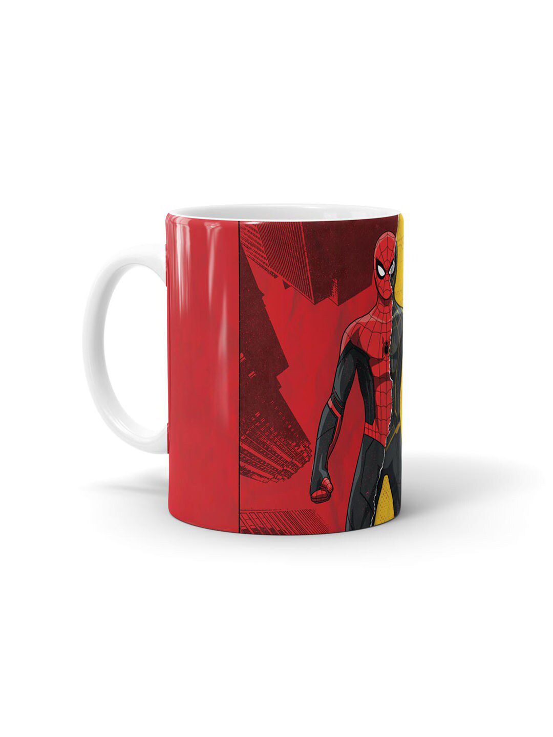 macmerise Red & Yellow Spider Man Printed Ceramic Glossy Mug Price in India