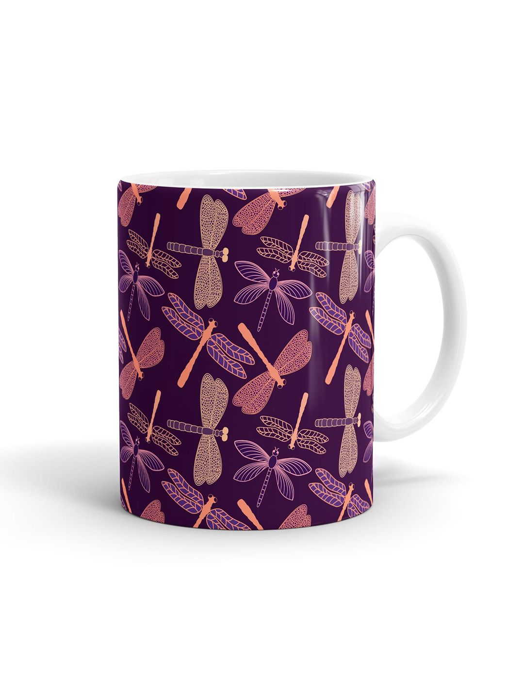 macmerise Violet & Pink Printed Ceramic Glossy Mug Price in India