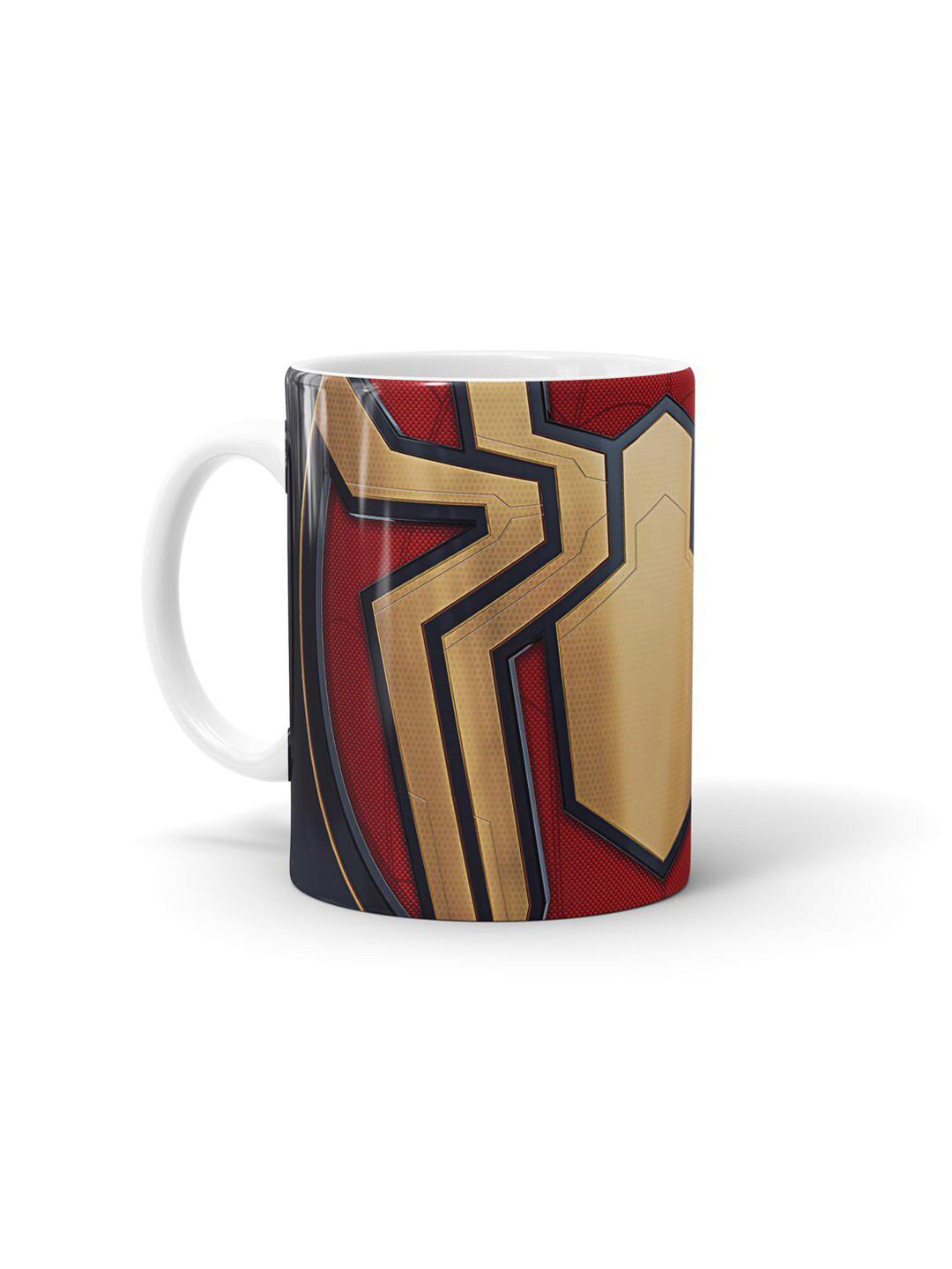 macmerise Red & Gold-Toned Printed Ceramic Glossy Mug Price in India