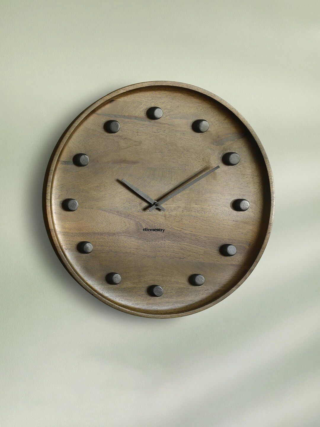 ellementry Brown & Black Contemporary Wall Clock Price in India