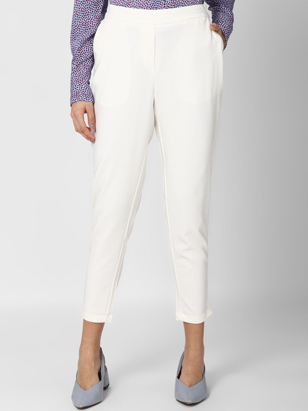 Van Heusen Woman Women White Slim Fit Trousers