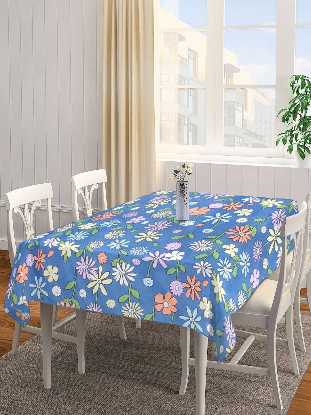 Arrabi Blue Floral 6 Seater Table Cover Price in India