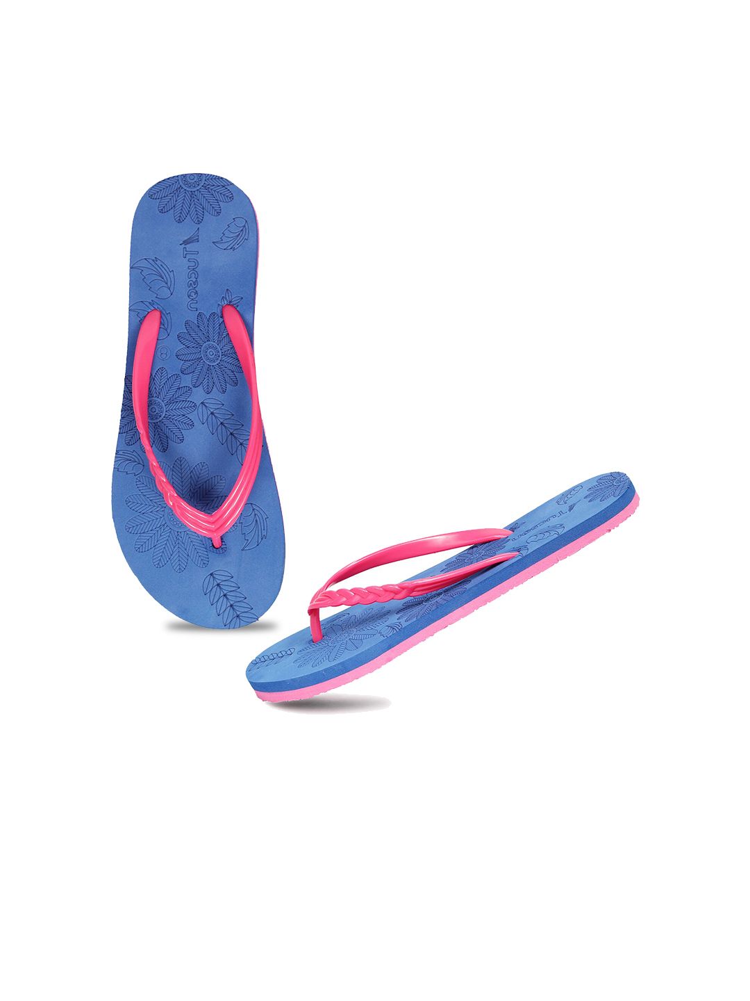 Tucson Women Blue & Pink Rubber Room Slippers