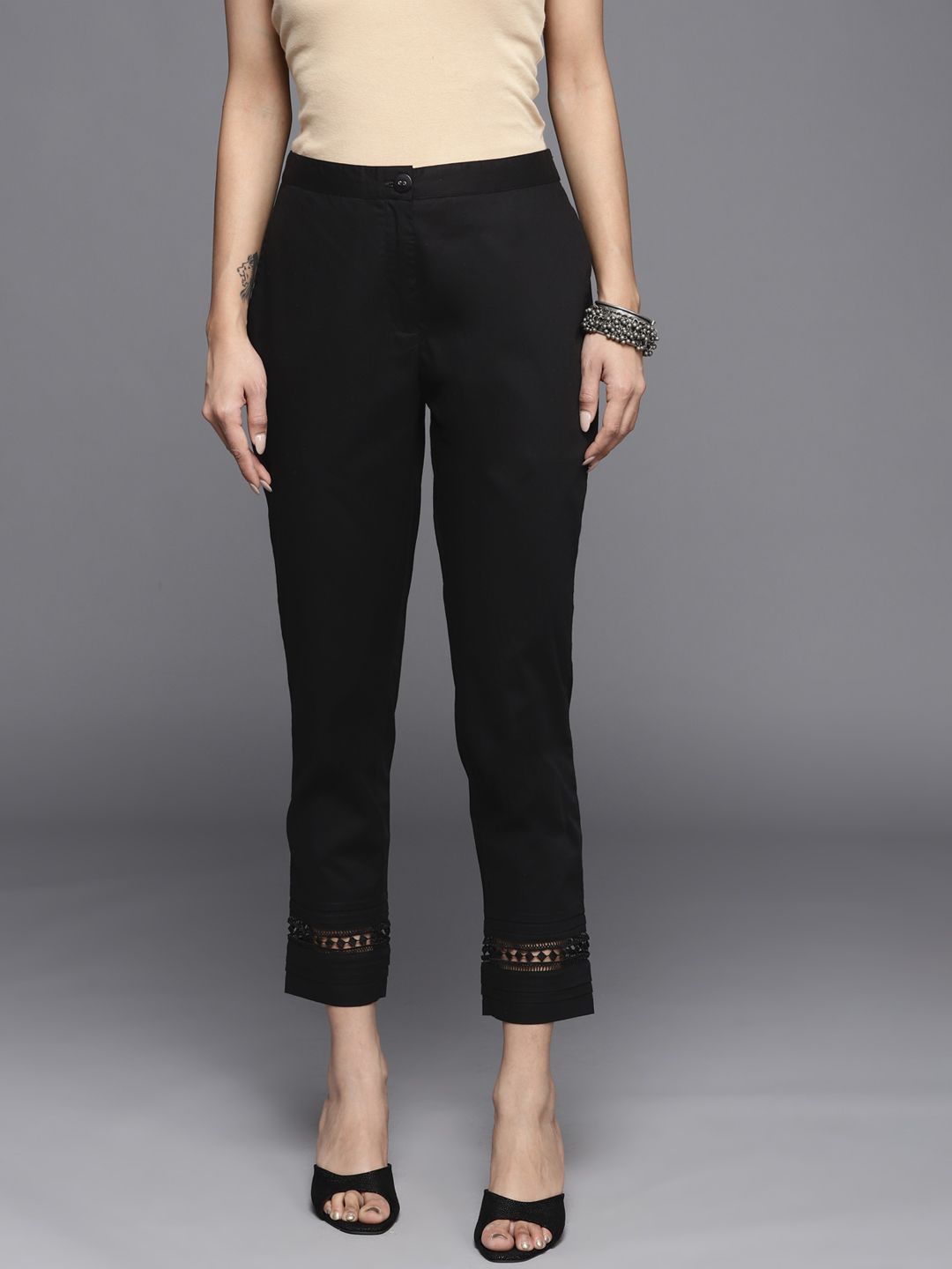 Libas Women Black Trousers Price in India