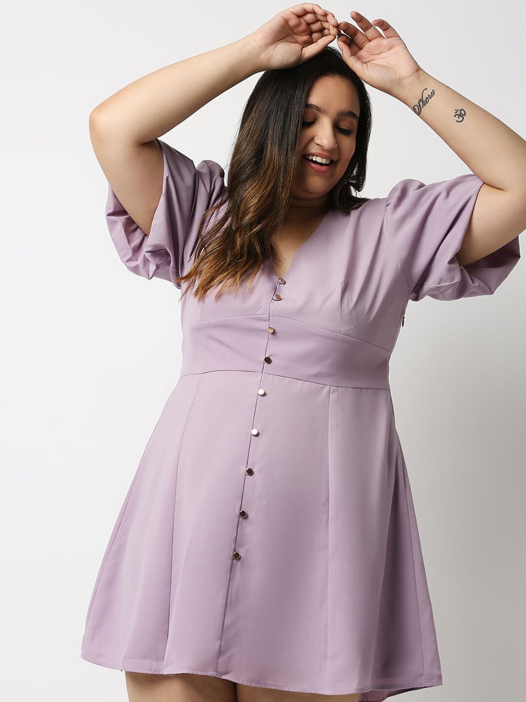 20Dresses Plus Size Mauve Crepe Dress Price in India