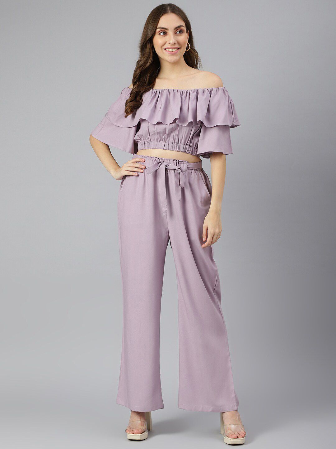 Lagashi Women Lavender Top with Palazzos