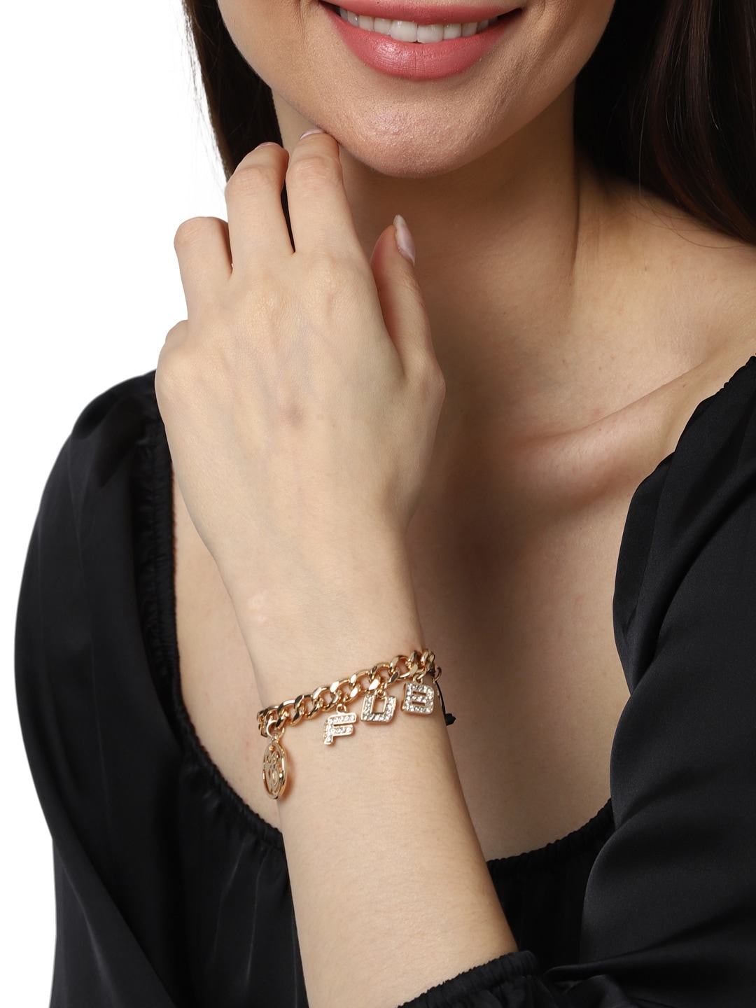 FOREVER 21 Women Gold-Toned Link Bracelet Price in India
