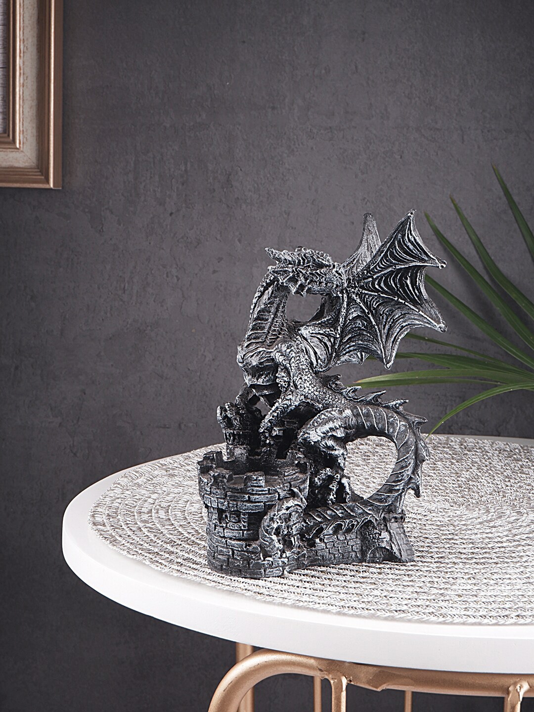 THE WHITE INK DECOR Black Dragon figurine Showpieces Price in India