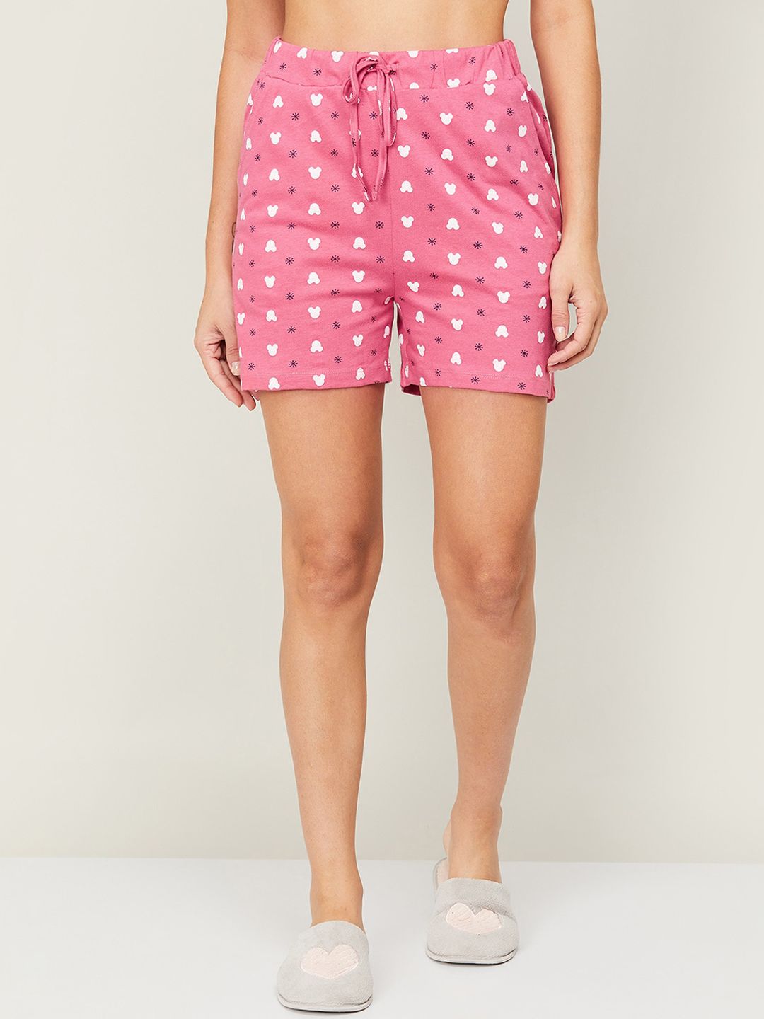 Ginger by Lifestyle Women Pink Printed Lounge Shorts Price in India