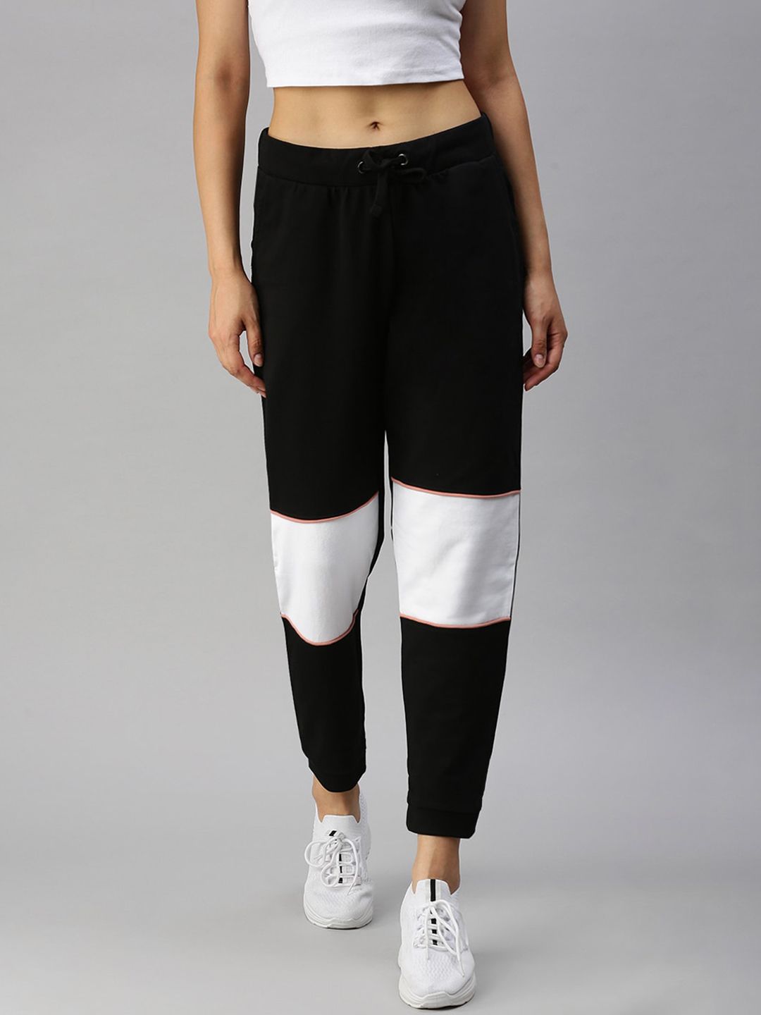 De Moza Women Black Joggers Trousers Price in India