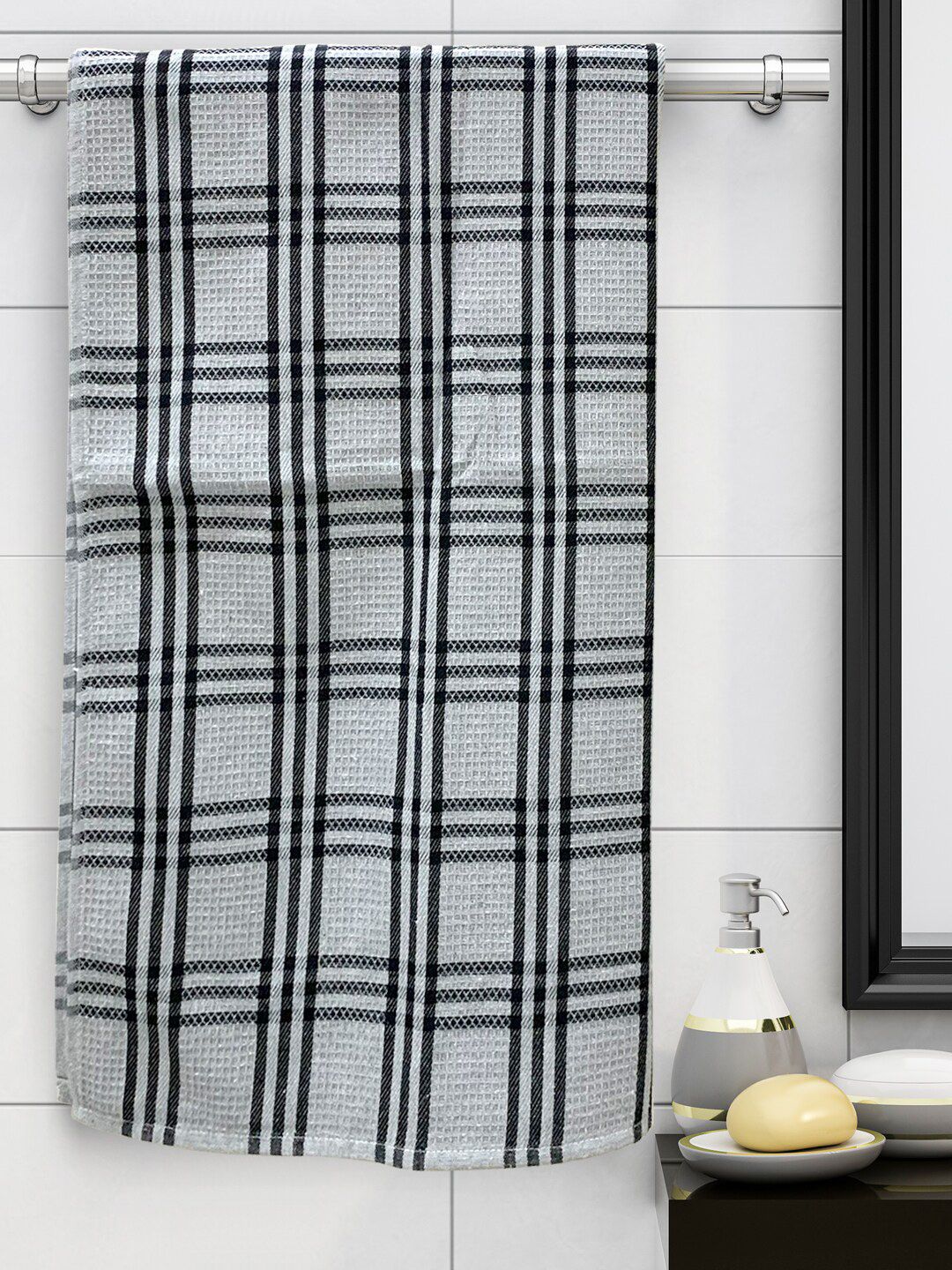 Athom Trendz Set of 4 Grey Cotton Bath Towel