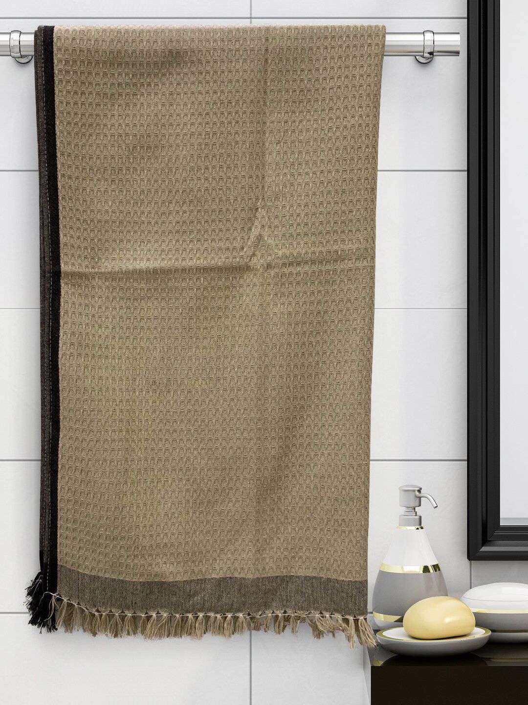 Athom Trendz Yellow Set of 5 Cotton 210 GSM Eco Saviour Bath Towels