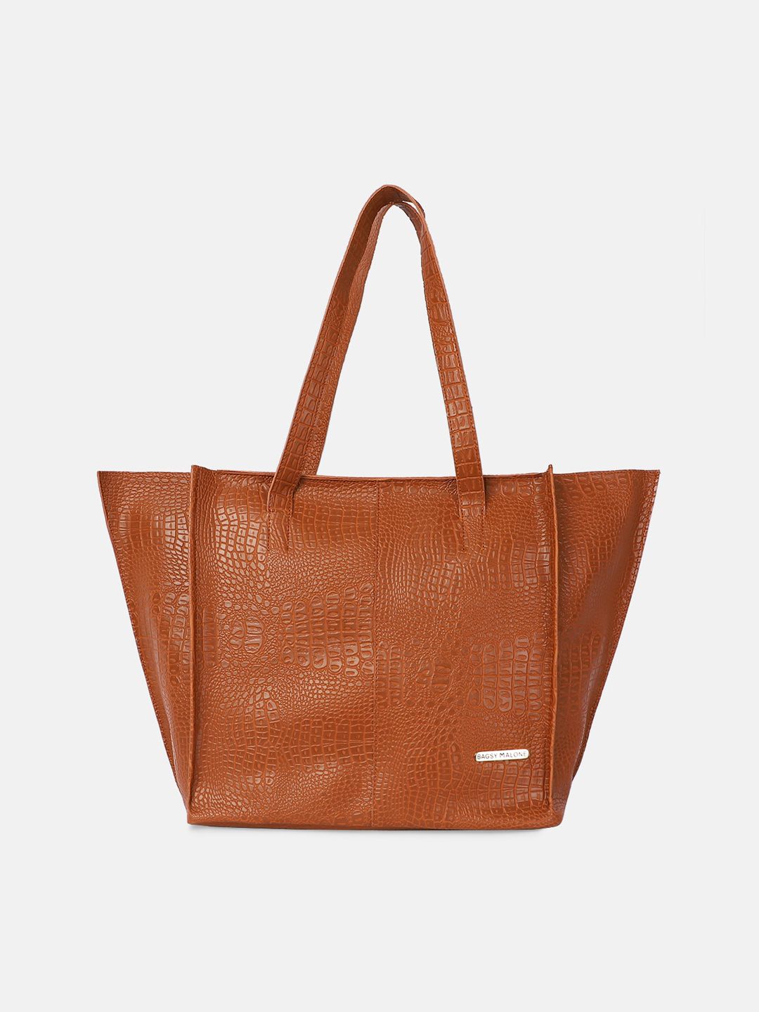 Bagsy Malone Tan Textured Shopper Shoulder Bag Price in India