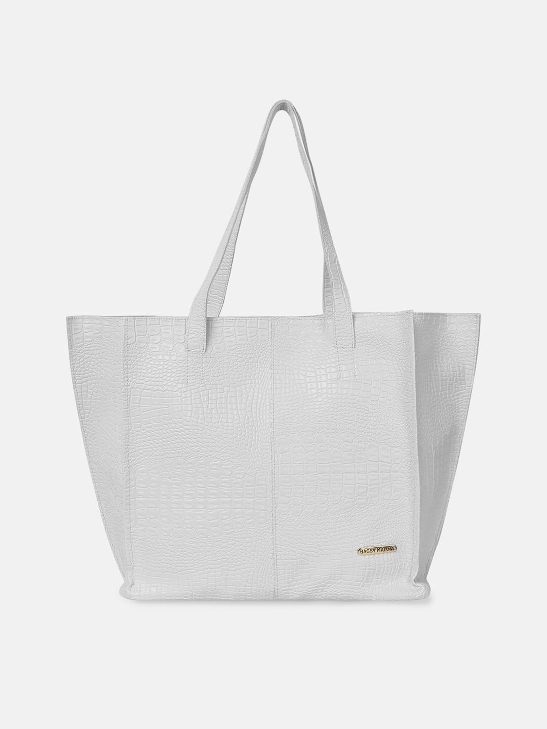 Bagsy Malone White PU Oversized Shopper Tote Bag Price in India