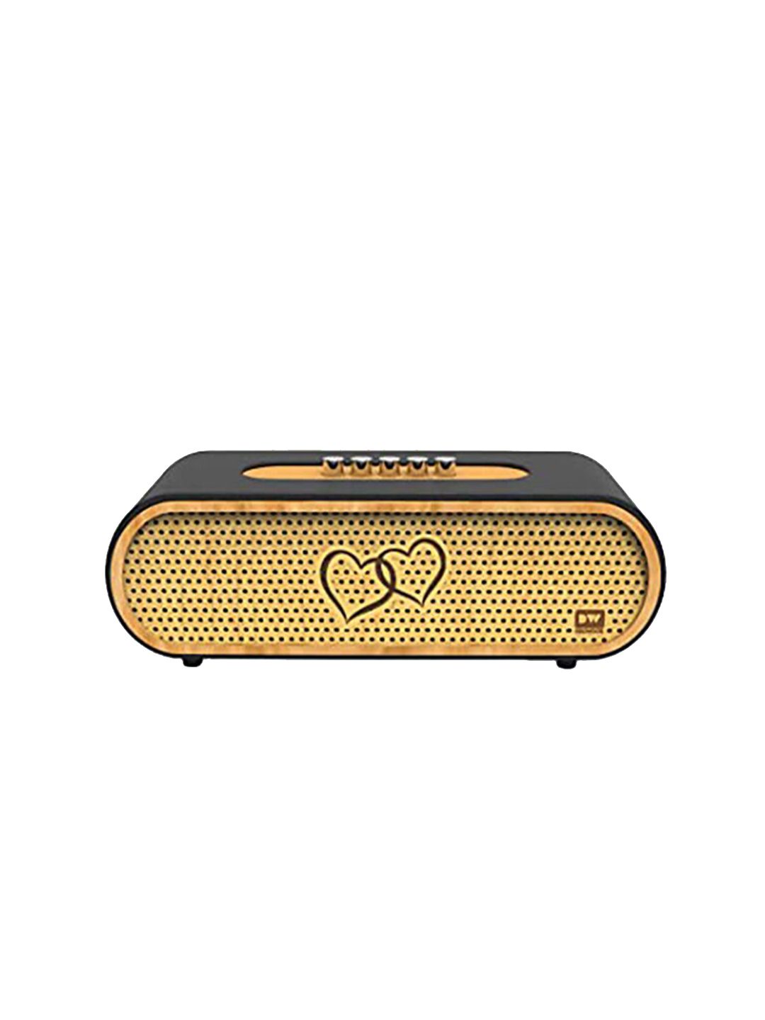 DECIWOOD Black & Yellow Solid Curved 20W Wooden Portable Bluetooth Speaker Price in India