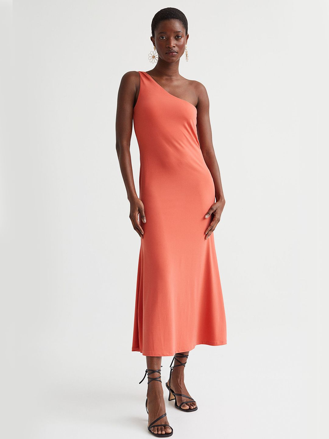 H&M Orange One-Shoulder Dress Price in India