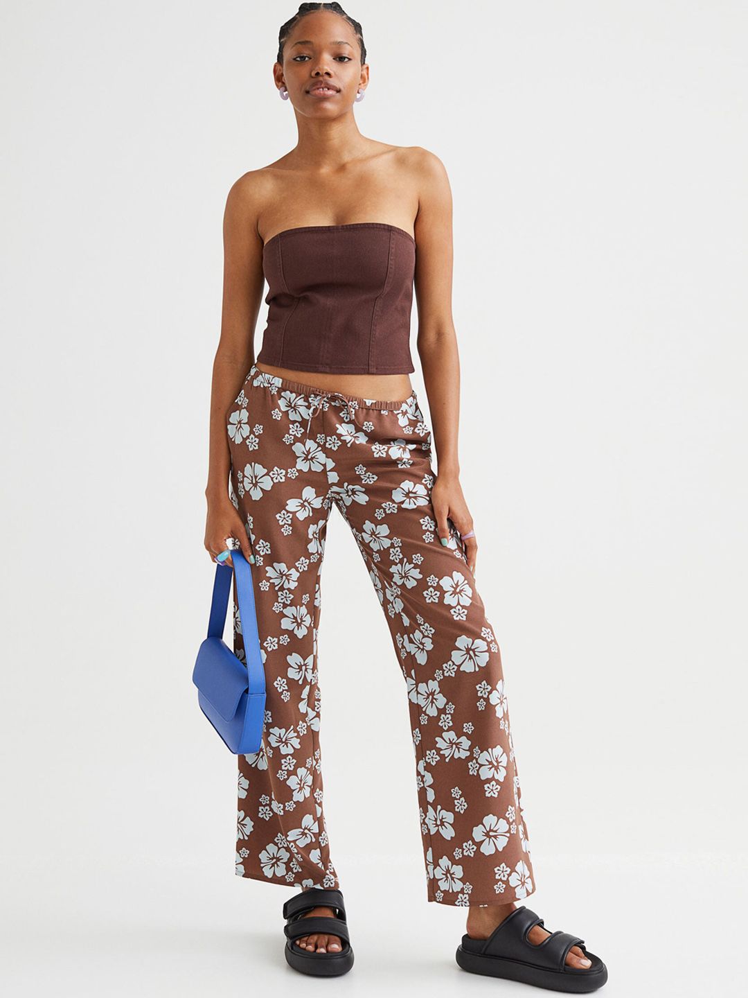 H&M Women Brown Wide Trousers Price in India