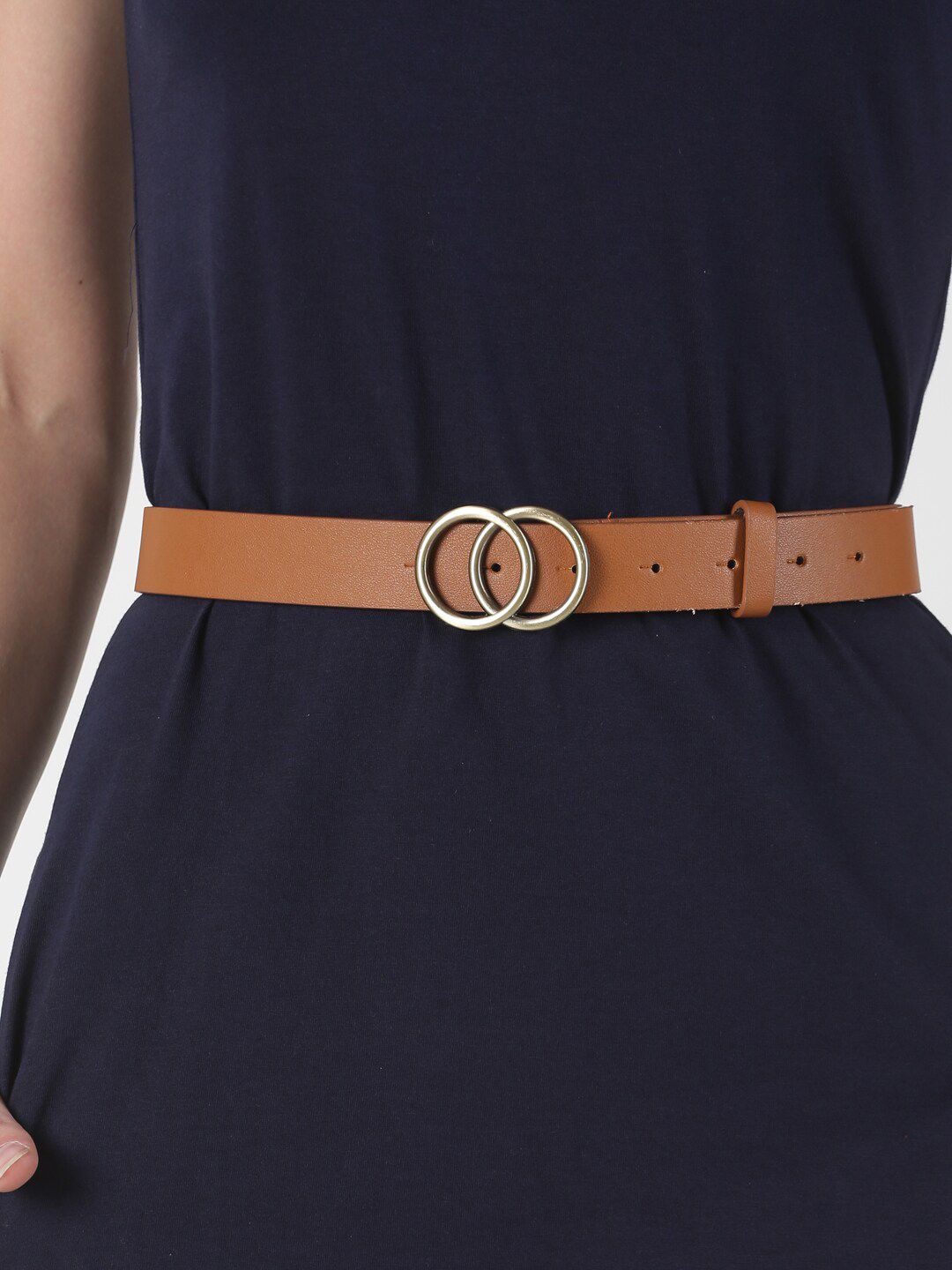 CRUSSET Women Tan Solid Belt Price in India