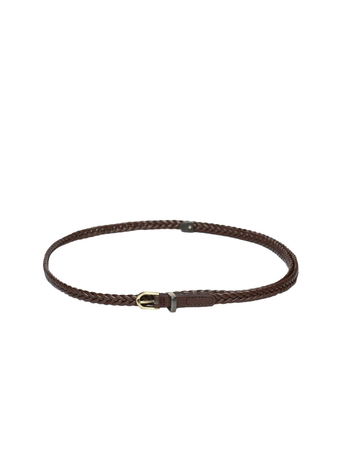 CRUSSET Women Brown Braided PU Belt Price in India