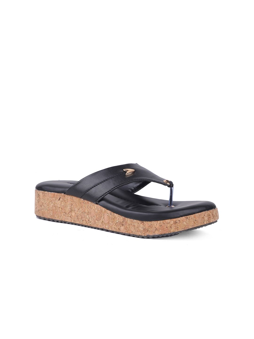 FABBMATE Women Black & Beige Flatform Sandals Price in India