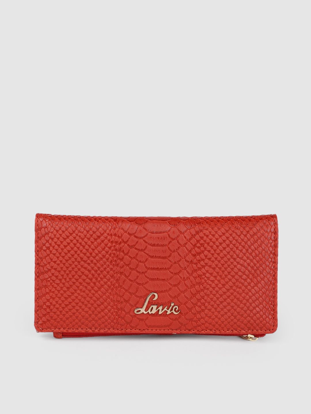Lavie Women Red Textured Two Fold Wallet Price in India