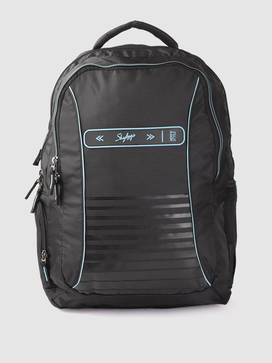 Skybags Unisex Black Brand Logo Textured Backpack Price in India