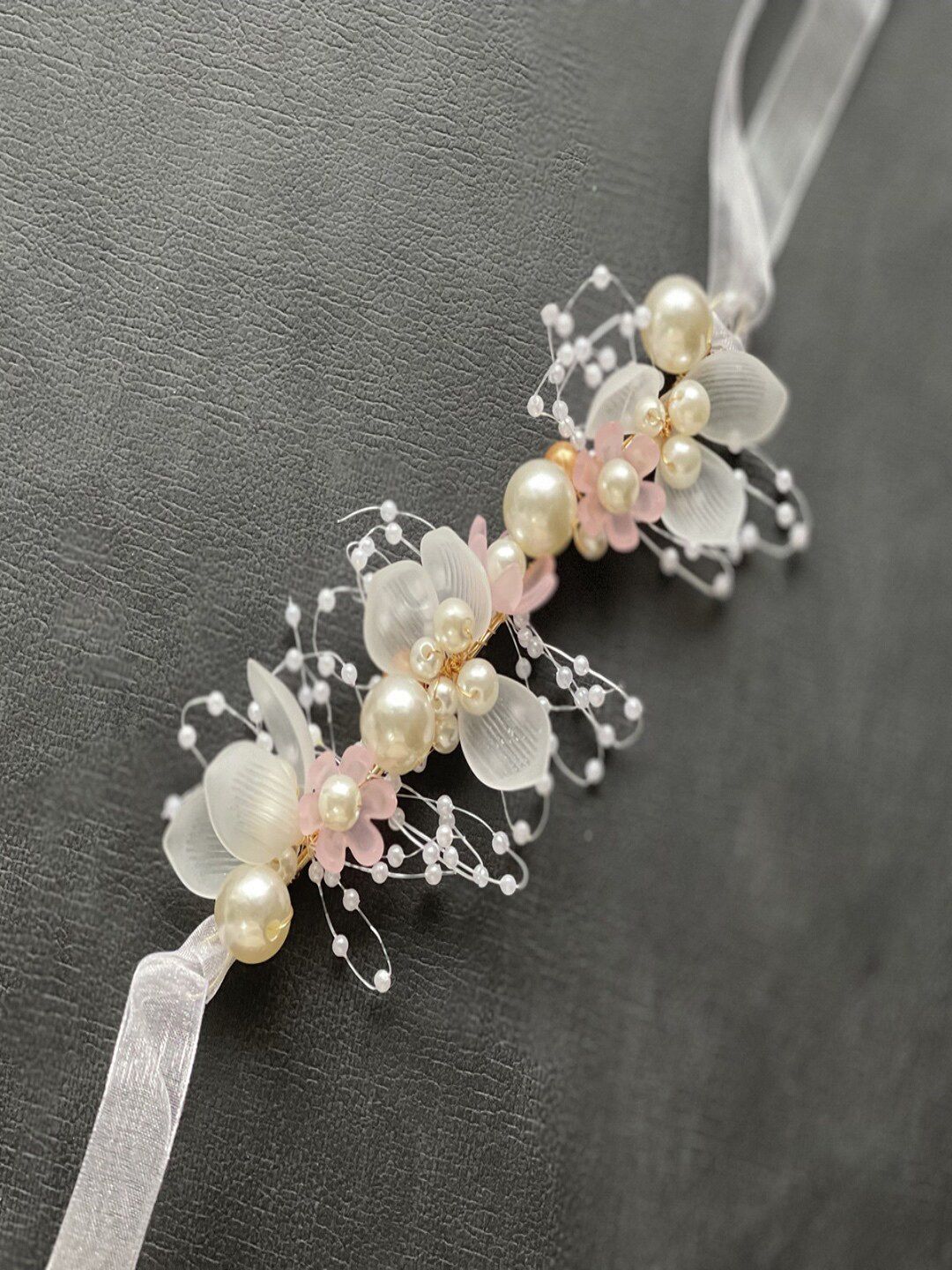AQUASTREET Women Pink & White Pearls Charm Bracelet Price in India