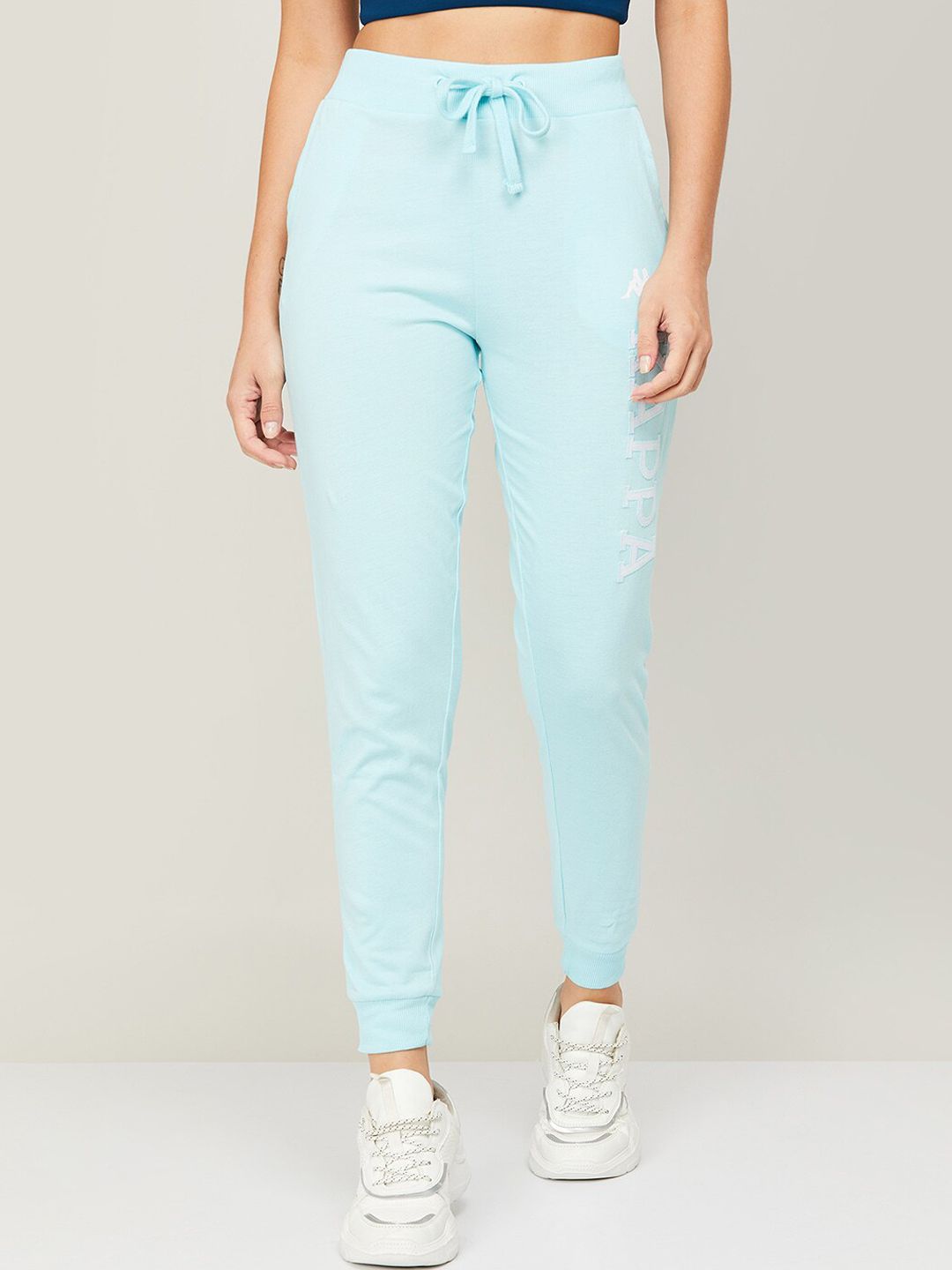 Kappa Women Blue Solid Cotton Joggers Price in India