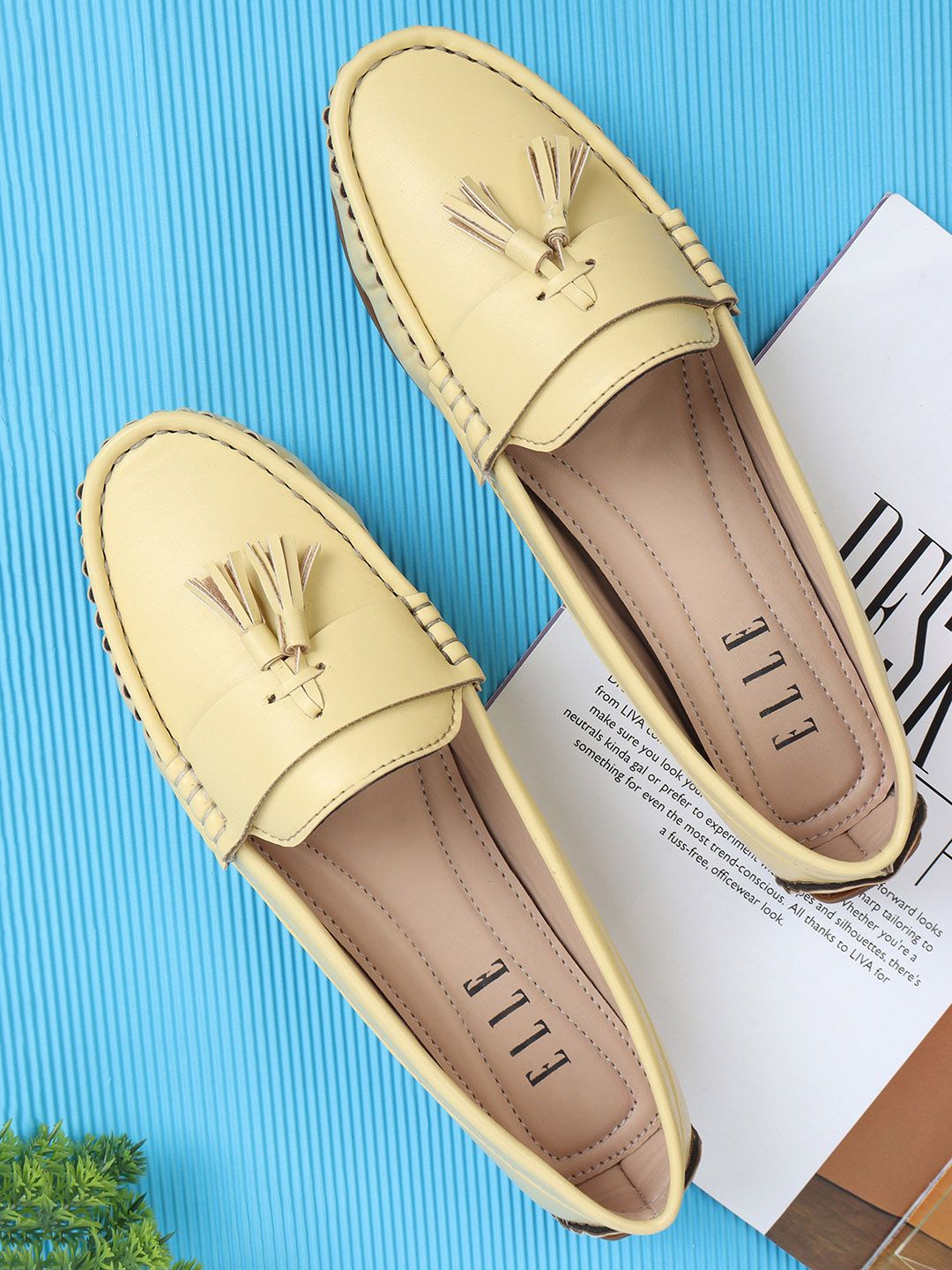 ELLE Women Mustard Yellow Loafers Price in India