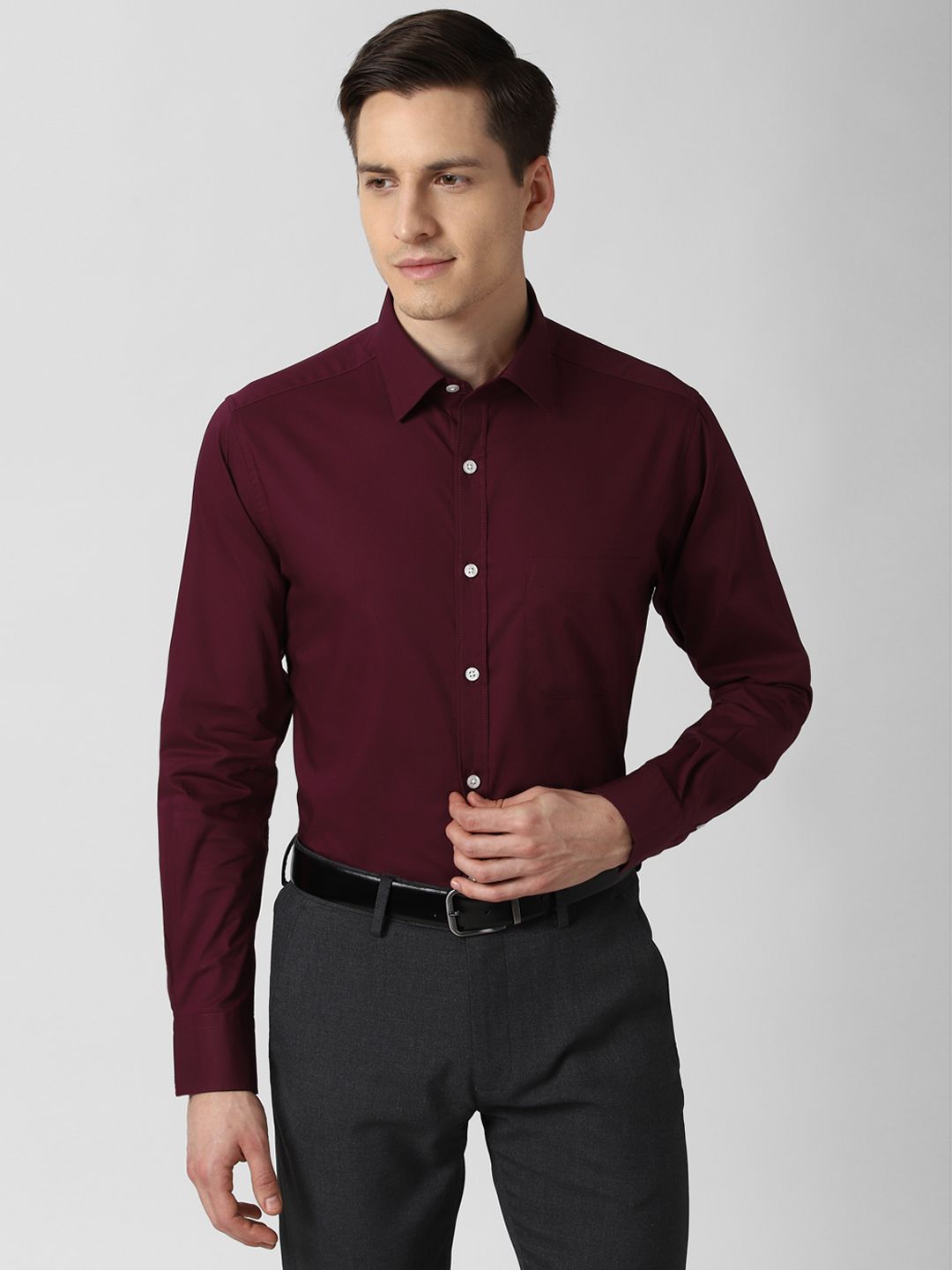 Peter England Peter England Men Maroon Formal Shirt