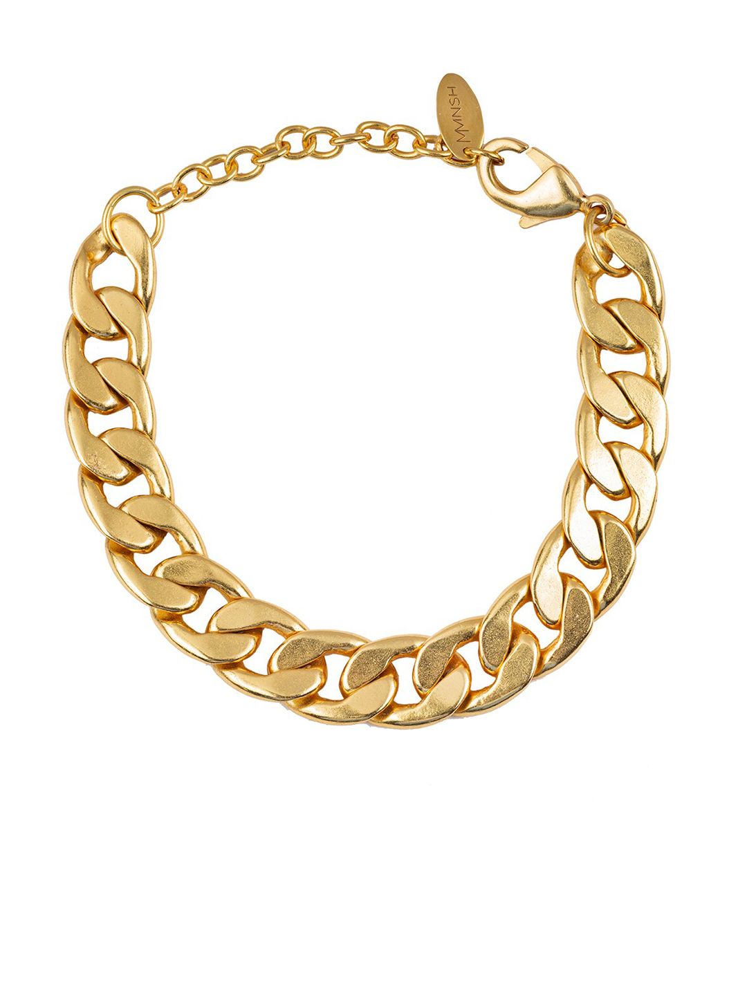 MNSH Gold-Toned Brass Gold-Plated Link Bracelet Price in India