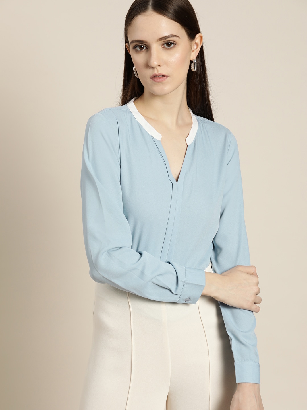 INVICTUS Blue Shirt Style Top Price in India