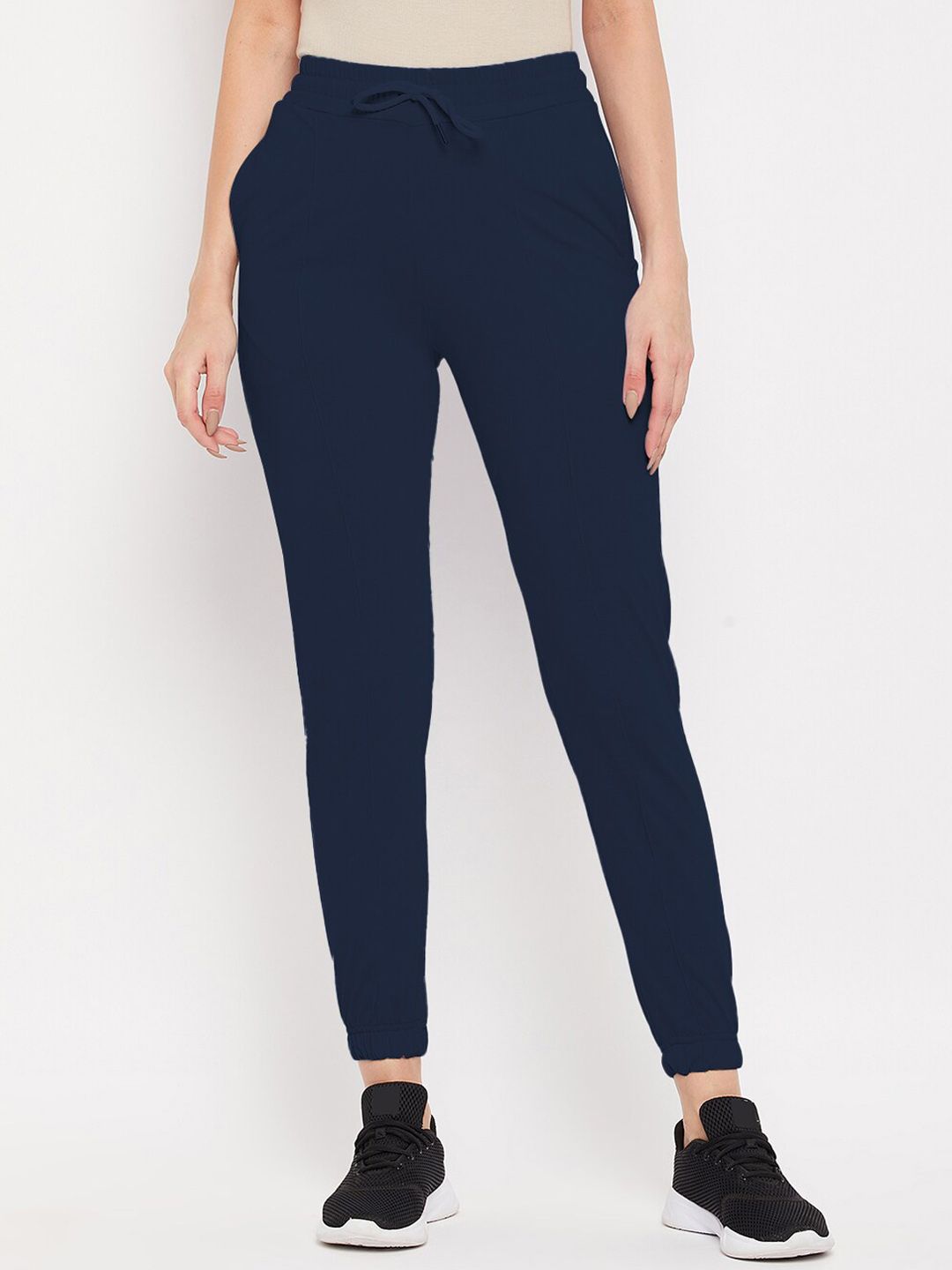FRENCH FLEXIOUS Women Navy Blue Solid Joggers Price in India