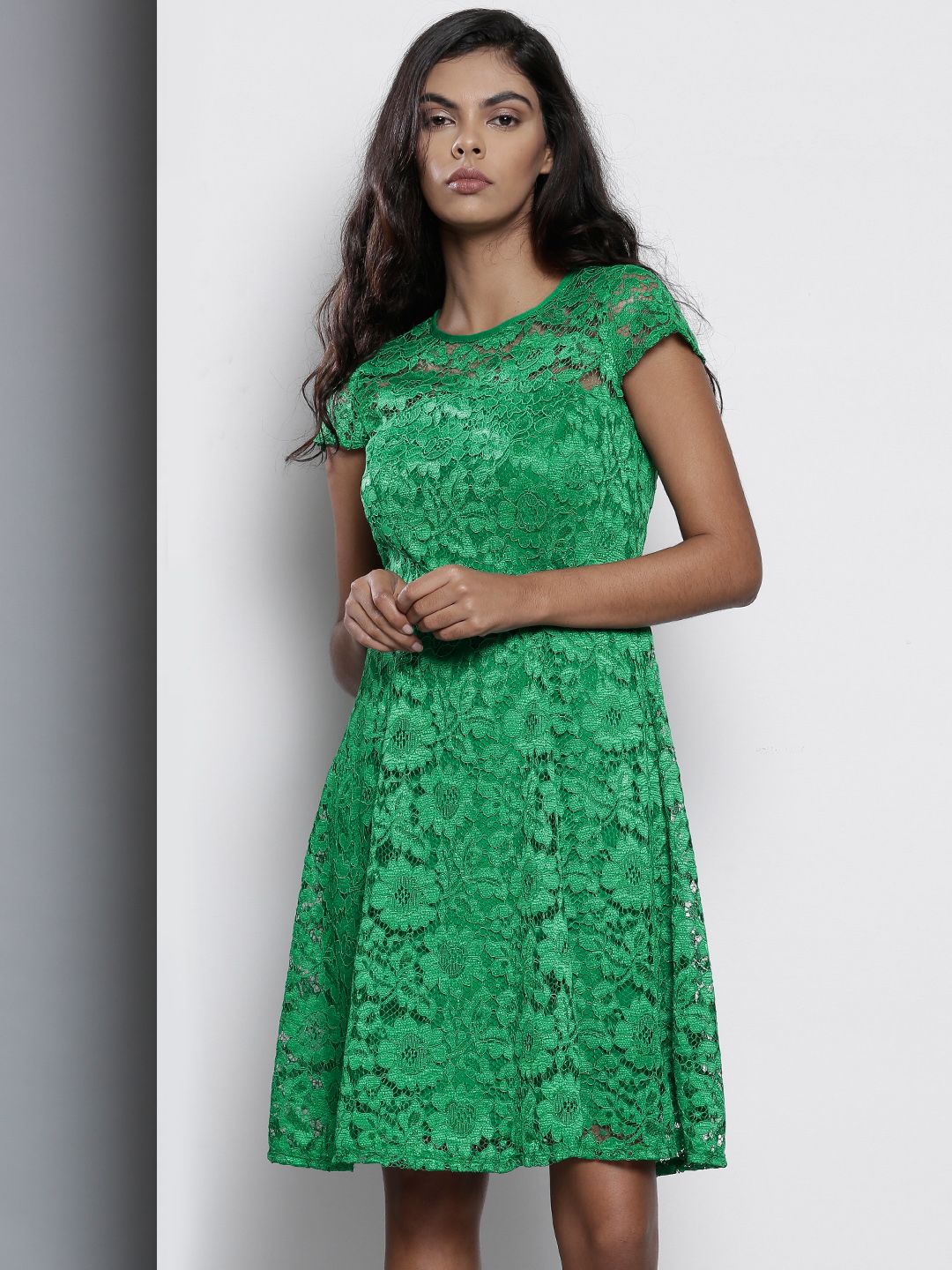 Buy DOROTHY PERKINS Green Self-Design Fit & Flare Dress - Dresses for Women  1818024 | Myntra
