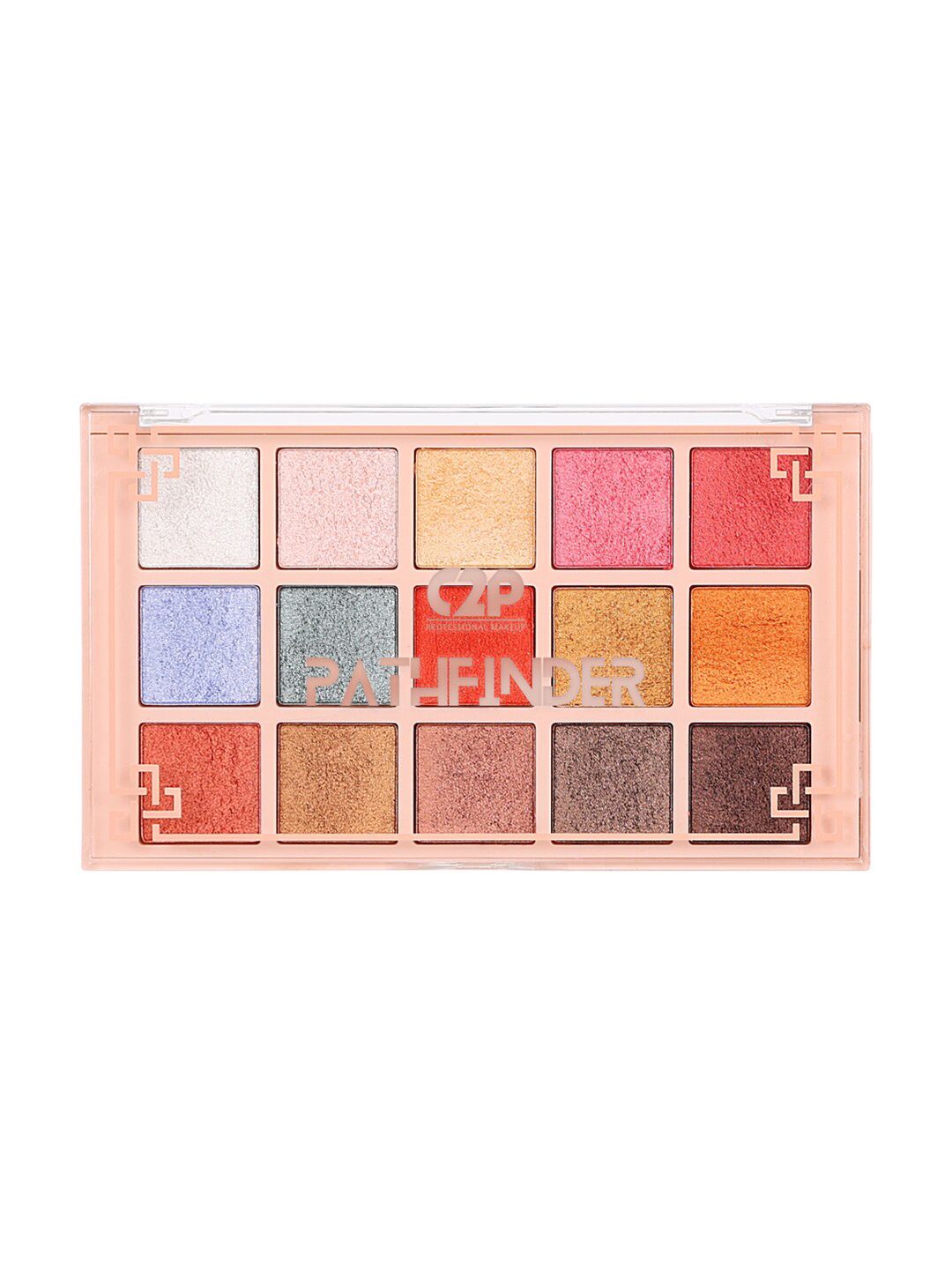 C2P PROFESSIONAL MAKEUP Pathfinder 15 Color Eyeshadow Palette - Summer Coral 02 Price in India