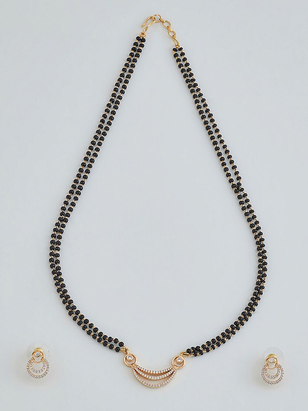 Kushal's Fashion Jewellery White & Black Rose Gold-Plated Chain Price in India