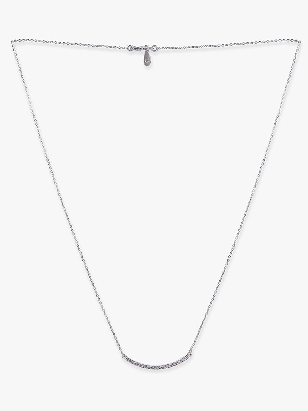 Mikoto by FableStreet Silver-Toned Sterling Silver Rhodium-Plated Handcrafted Necklace Price in India