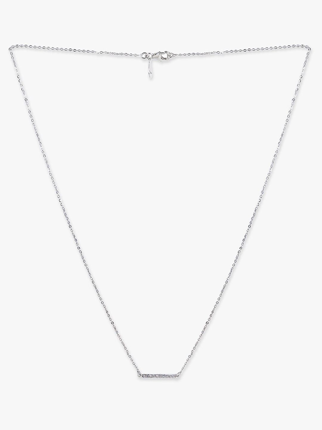 Mikoto by FableStreet Silver-Toned Sterling Silver Rhodium-Plated CZ Necklace Price in India