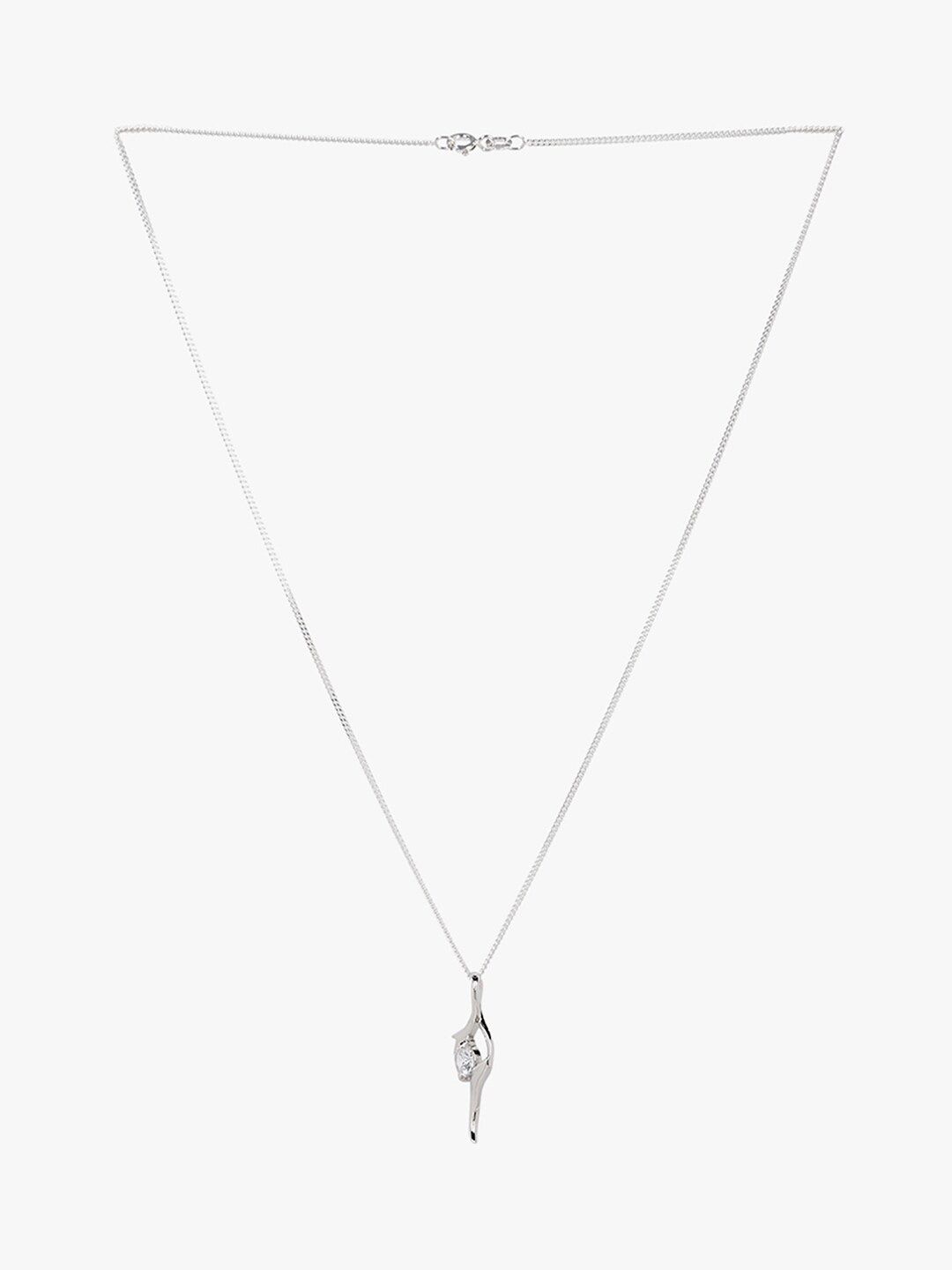 Mikoto by FableStreet Silver-Toned Sterling Silver Rhodium-Plated Handcrafted Necklace Price in India