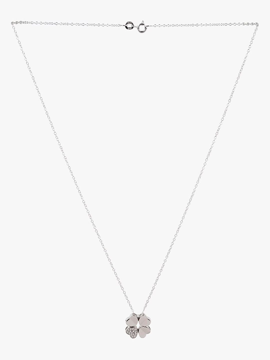 Mikoto by FableStreet Silver-Toned & White Sterling Silver Rhodium-Plated Handcrafted Necklace Price in India