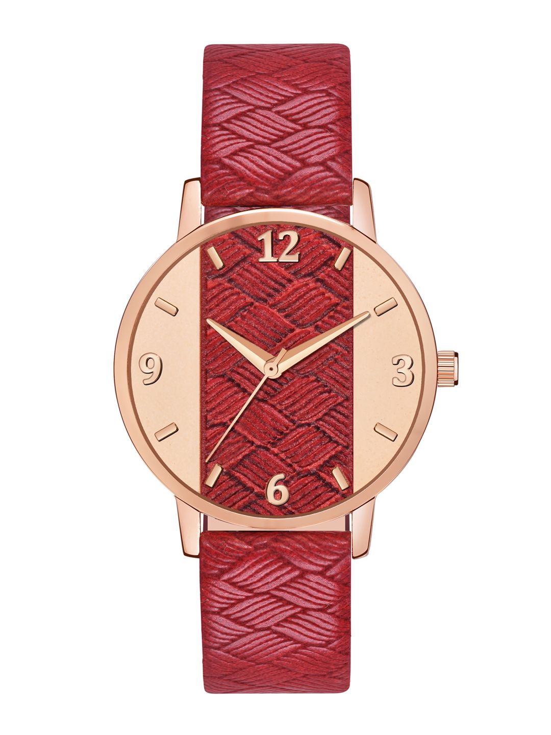 PERCLUTION ENTERPRISE Women Maroon Printed Dial & Leather Straps Analogue Watch PE399 Price in India